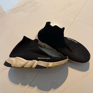 Balenciaga Black and White Sock Sneakers